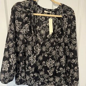 Lovestitch Black and White Floral Blouse